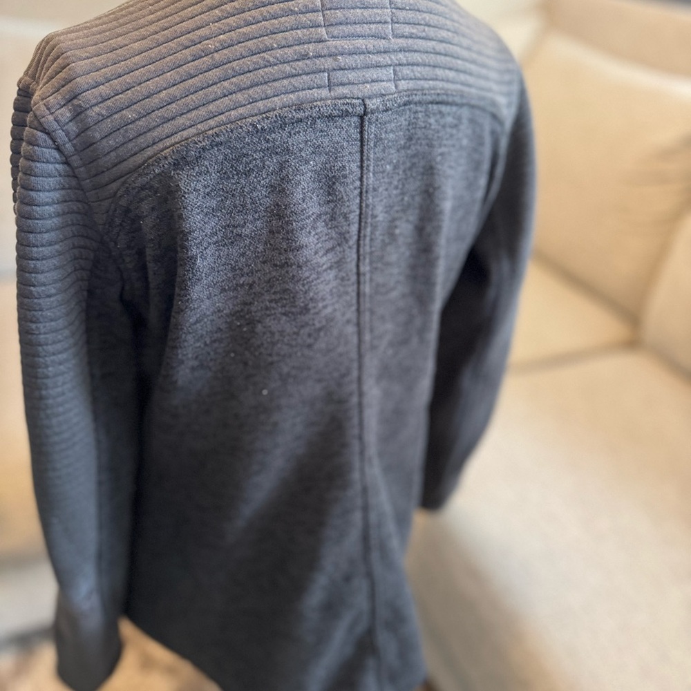 Gray Utility Jacket with High Collar and Zip-Up Style - Picture 4 of 5